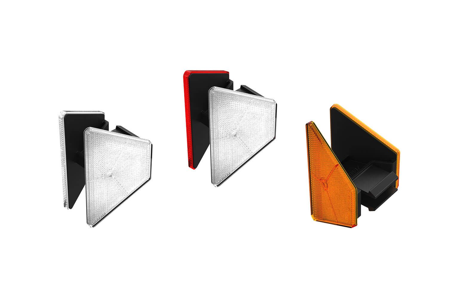 Trapezium snap reflector for mounting on guard rails with oblong holes and an A-profile